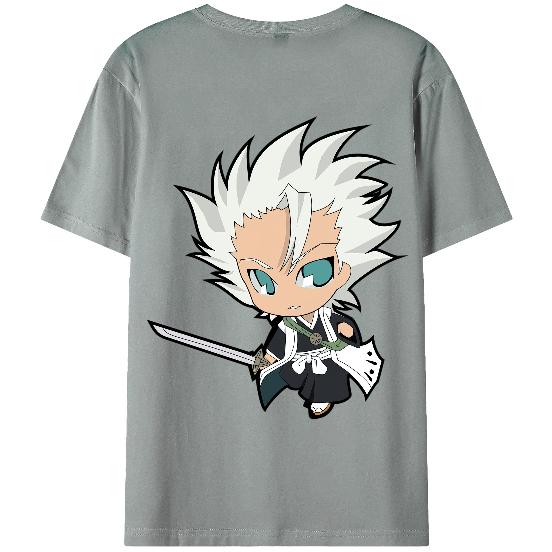 （画像用） ブリーチ 日番谷冬獅郎（ひつがや とうしろう） BLEACH Hitsugaya Toushirou 綿100％ メンズ半袖Tシャツ（バックプリント） 通気性